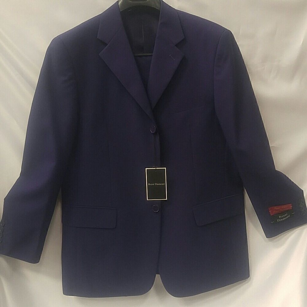 MEN'S ROYAL DIAMOND PURPLE 3 BUTTON SUIT